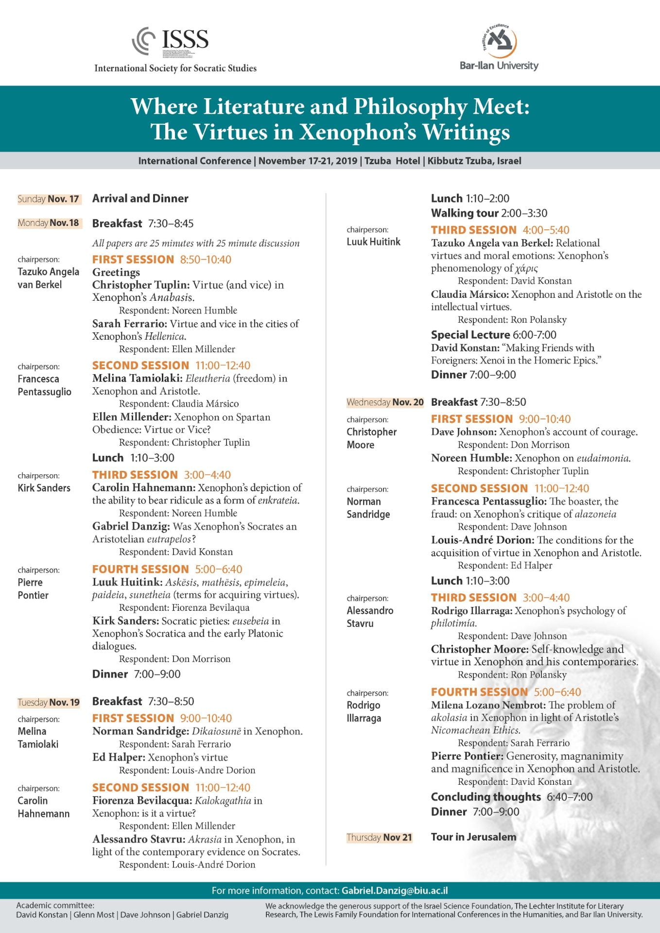 new schedule for Virtues conference